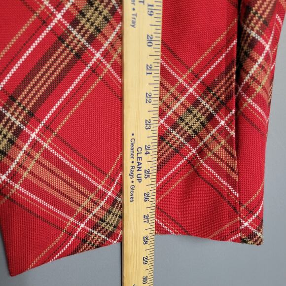 Evan- Picone Woman Plaid Light Tweed Jacket Womens 22W Red Open Front 3/4 Sleeve - Picture 10 of 14